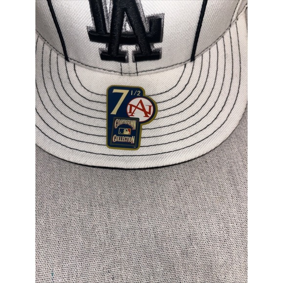 American Needle Cooperstown Collection MLB LA Dodgers White W/Blue Stripe Hat - Picture 5 of 7